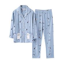 Shein Contrast Binding Pine Print Shirt & Pants Pj Set