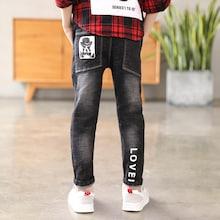 Shein Toddler Boys Letter & Dog Print Jeans