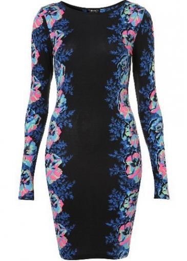 Rosewe New Arrival Long Sleeve Print Design Mini Dress