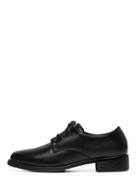Shein Black Round Toe Lace-up Chunky Flats