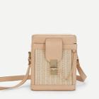 Shein Pu Trim Straw Shoulder Bag