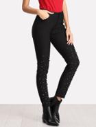 Shein Beaded Front Solid Pants