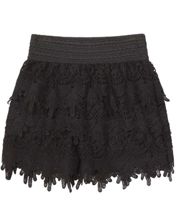 Shein Black Slim Lace Shorts