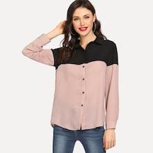 Shein Color Block Buttoned Shirt