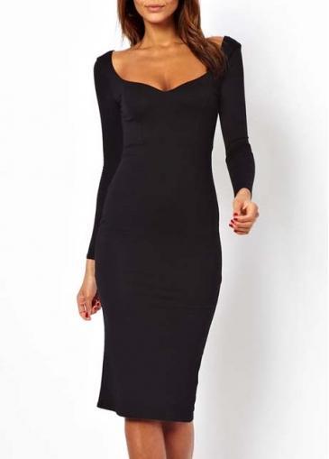 Rosewe Star Style Black Cotton Open Back Dress For Woman