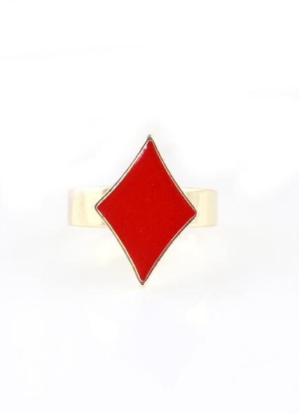 Shein Red Diamond Gold Fashion Ring