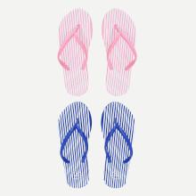 Shein Striped Design Toe Post Slippers