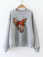 Shein Sequin Deer Boyfriend Sweatshirt