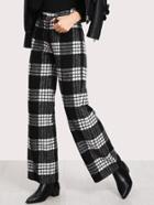 Shein High Waist Plaid Straight Leg Pants