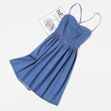 Shein Tie Back Denim Cami Dress