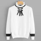 Shein Frill Rhinestone Decoration Jumper