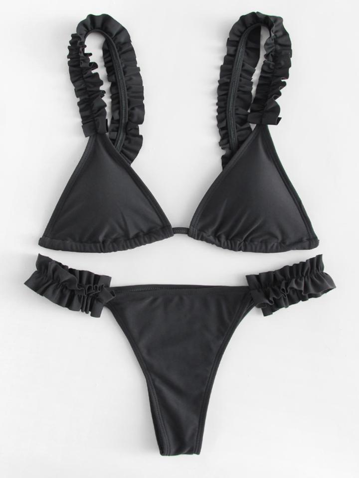 Shein Frill Decorated Bikini Set