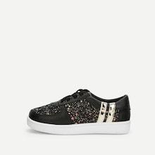 Shein Toddler Girls Sequin Decorated Lace-up Sneakers