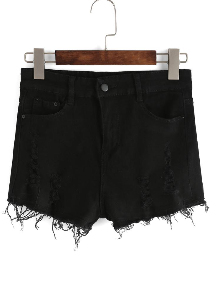 Shein Frayed Pockets Denim Short Pants