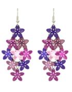 Shein Purple Metal Flower Shape Fancy Earrings