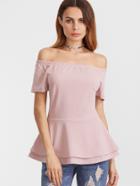 Shein Off The Shoulder Layered Peplum Blouse