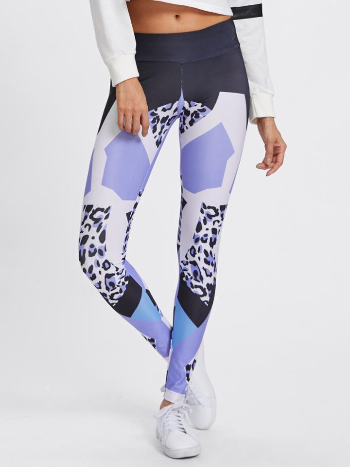 Shein Wide Waistband Mixed Print Leggings