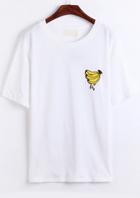 Shein White Short Sleeve Banana Print T-shirt