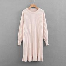 Shein Ruffle Hem Drop Shoulder Sweater Dress