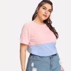 Shein Plus Cut And Sew Two Tone Tee