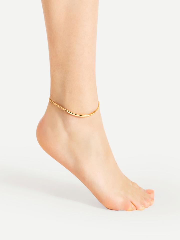 Shein Bar Design Chain Ankle Bracelet