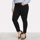 Shein Plus Pearl Detail Skinny Jeans