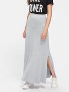 Shein Heather Knit Side Slit Jersey Skirt