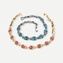 Shein Contrast Rhinestone Chain Bracelet 2pcs