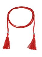 Shein Red Long Boho Casual Tassel Belt