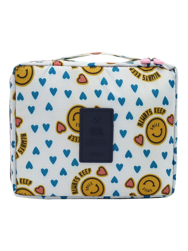 Shein Smile Heart Print Zipper Wash Bag