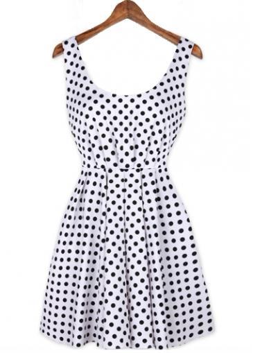 Rosewe Beautiful Sleeveless Polka Dot Print Dress For Girls