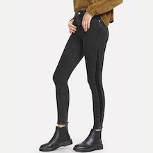 Shein Pocket Patched Crop Skinny Jeans