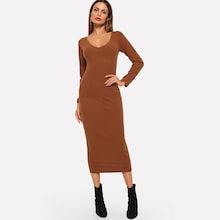 Shein Ribbed Solid Skinny Sweater