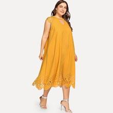Shein Plus Lace Contrast Cutout Shell Dress