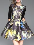 Shein Multicolor Sleeveless Print A-line Dress