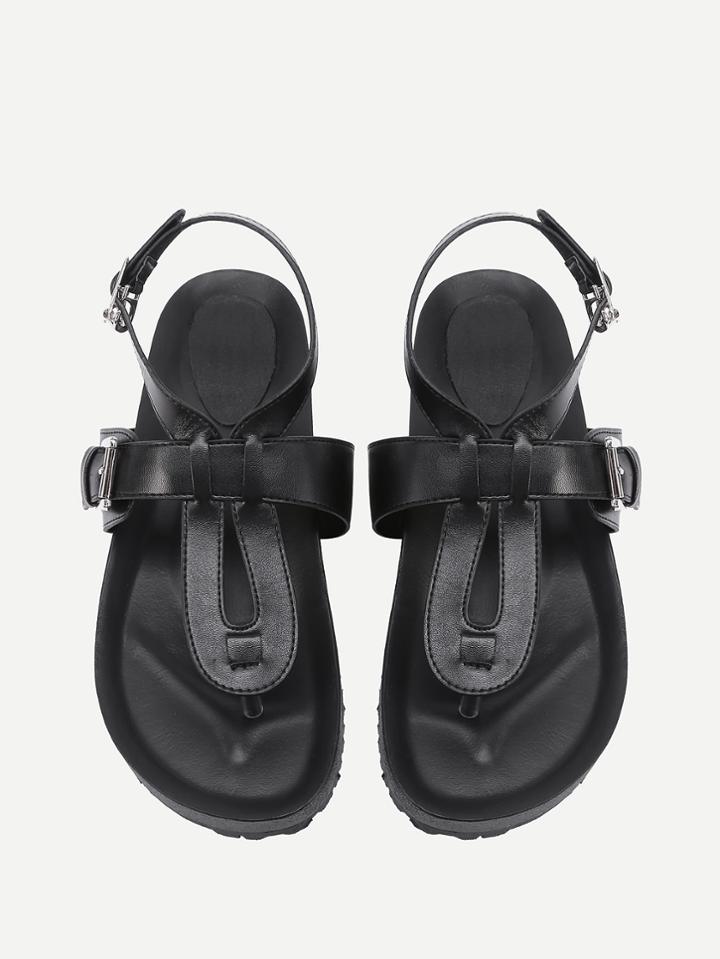 Shein Toe Post Pu Sandals