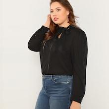 Shein Plus Cut Out Detail Knot Top