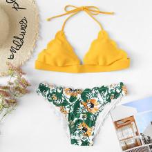 Shein Plus Scalloped Edge Mix And Match Bikini Set