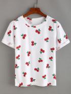 Shein Allover Cherry Print T-shirt