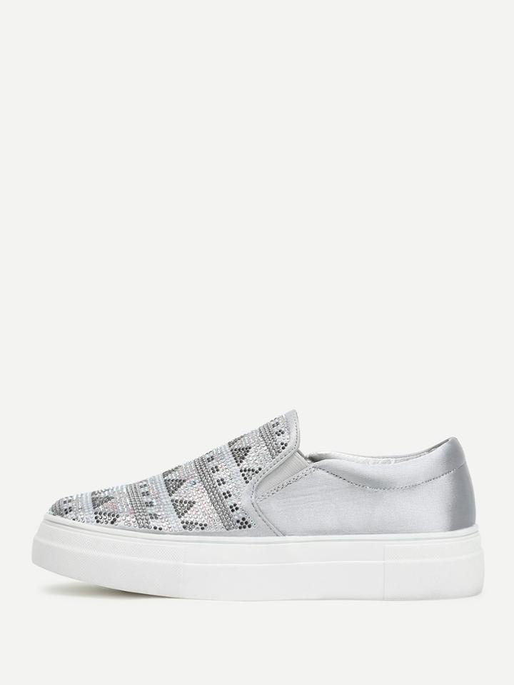 Shein Geometric Pattern Slip On Sneakers