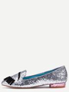 Shein Silver Glittering Eye Almond Toe Flats