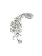 Shein Luxury Silver Color With Rhinestone Feather Shape Brooch