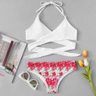 Shein Cross Wrap Mix And Match Bikini Set