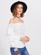 Shein Layered Ruffle Sleeve Bardot Jumper