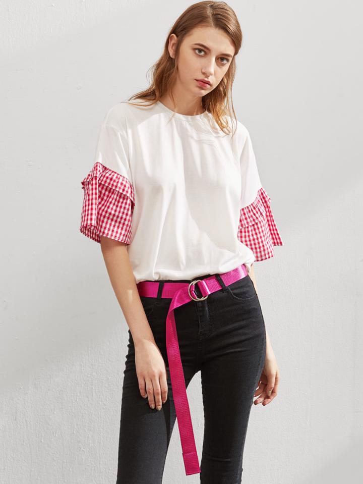 Shein Double D-ring Webbing Belt