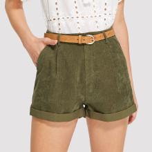 Shein Pocket Patched Rolled Up Hem Shorts