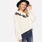 Shein Botanical Applique Oversized Jumper