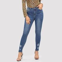Shein Destroyed Washed Skinny Jeans