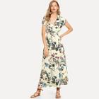 Shein Notched Collar Botanical Dress