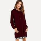 Shein Letter Taped Drawstring Hooded Dress